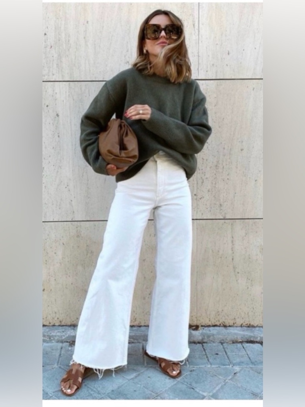 ZARA antique white USA4 wide leg crop pant 
NWOT cotton cool mom summer